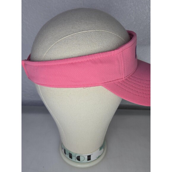 Sport-Tek Hat Cap Strap Back Polyester Athletic Womens Pink Solid Visor Golf - Picture 4 of 7